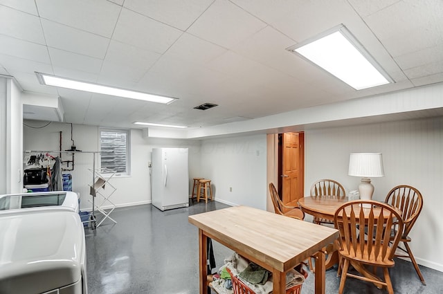 dining area featuring washer / clothes dryer