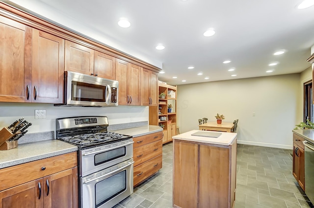 kitchen featuring stainless steel appliances and a center island