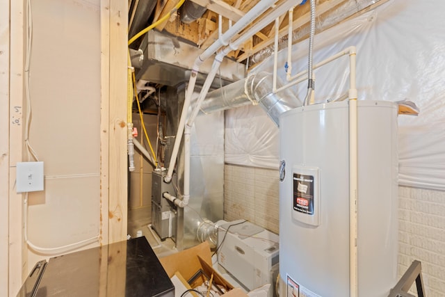 utility room featuring electric water heater