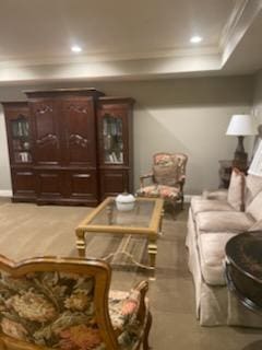 5735 Newbank Cir Unit 208, Dublin, OH 43017 - living room with ornamental molding