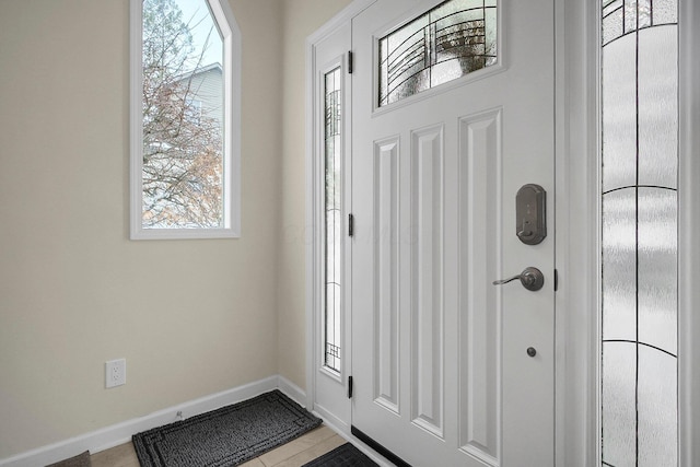 view of tiled entrance foyer