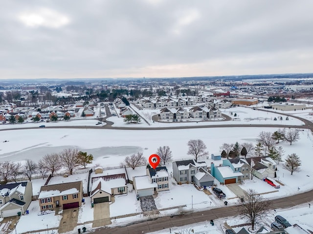 view of snowy aerial view