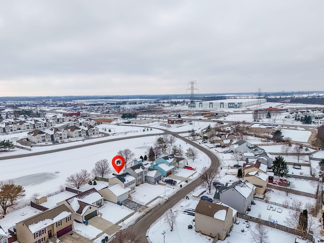 view of snowy aerial view