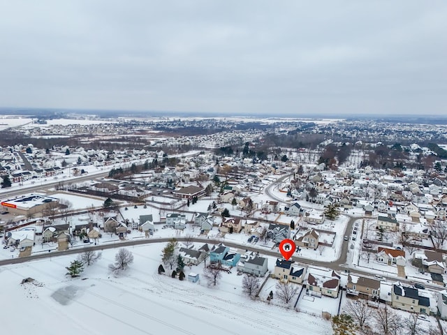 view of snowy aerial view