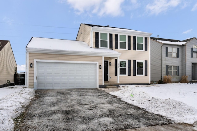 view of front facade featuring a garage