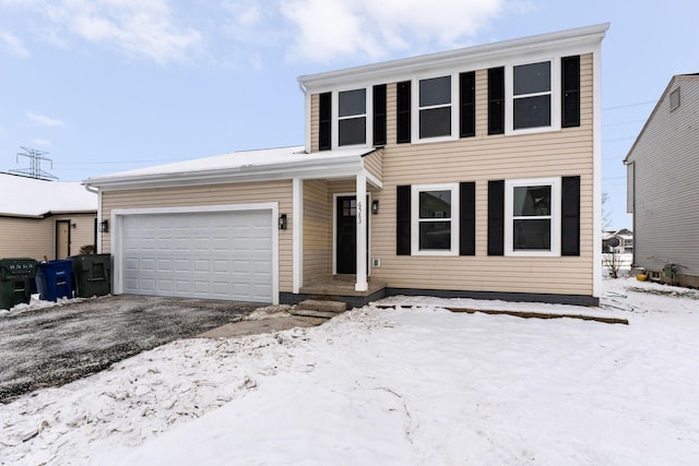 view of front of house with a garage