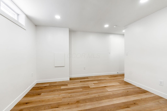 interior space with light hardwood / wood-style floors