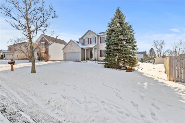 view of property with a garage