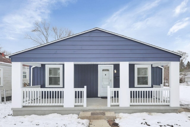 view of front of home with covered porch