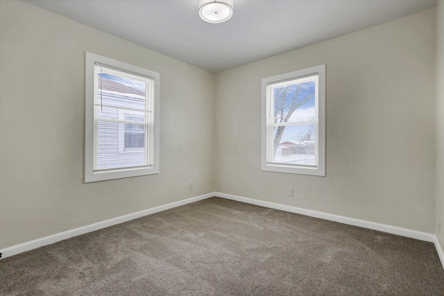 view of carpeted spare room