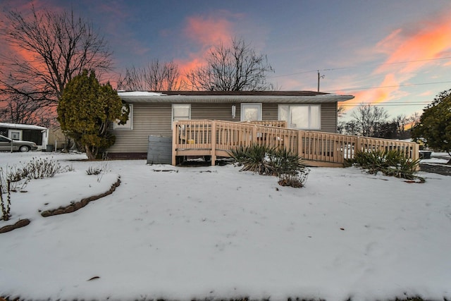 single story home with a deck