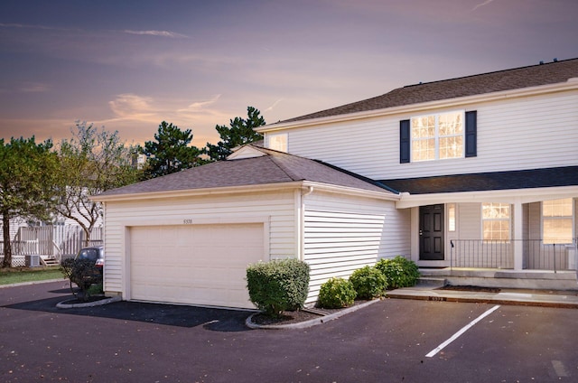 view of front of house with a garage