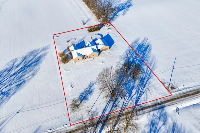 view of snowy aerial view