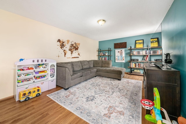 living room featuring hardwood / wood-style flooring