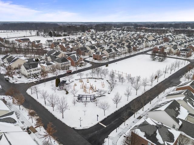 view of snowy aerial view