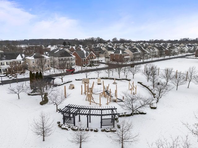 view of snowy aerial view