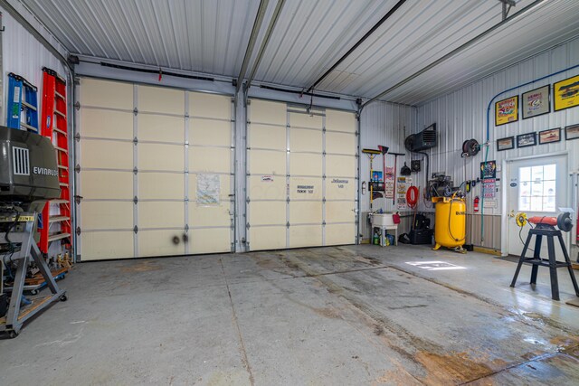 view of garage