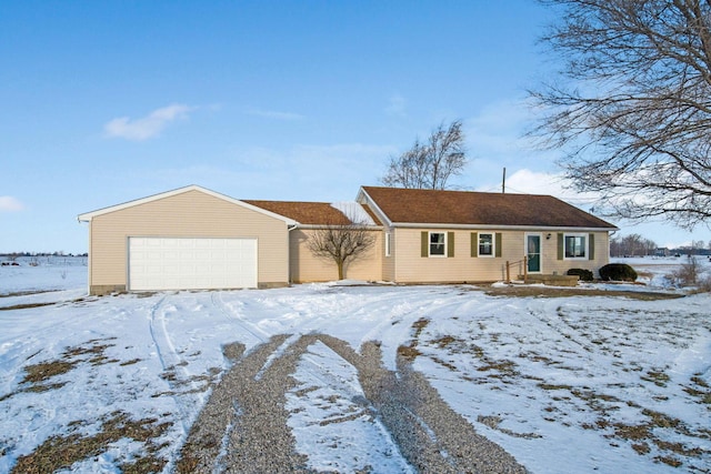 view of single story home