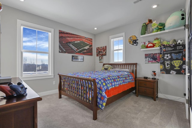 view of carpeted bedroom