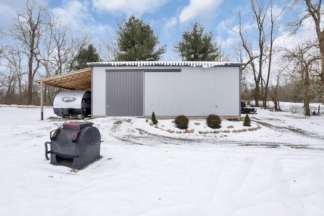 view of snow covered structure