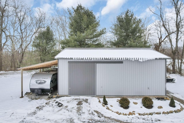 view of snow covered structure