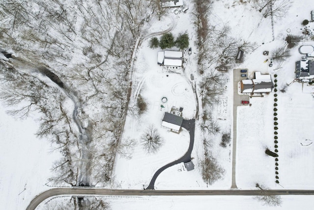 view of snowy aerial view