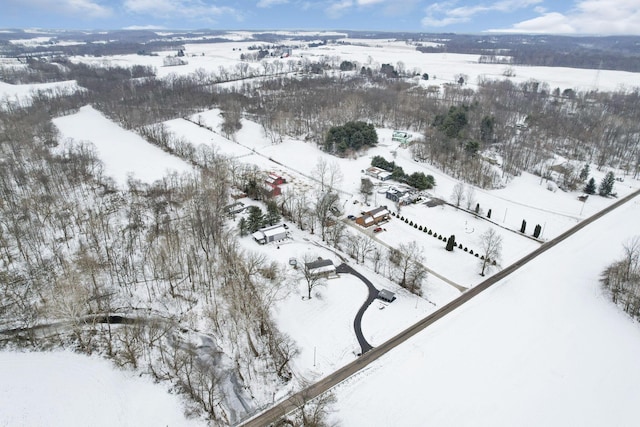 view of snowy aerial view