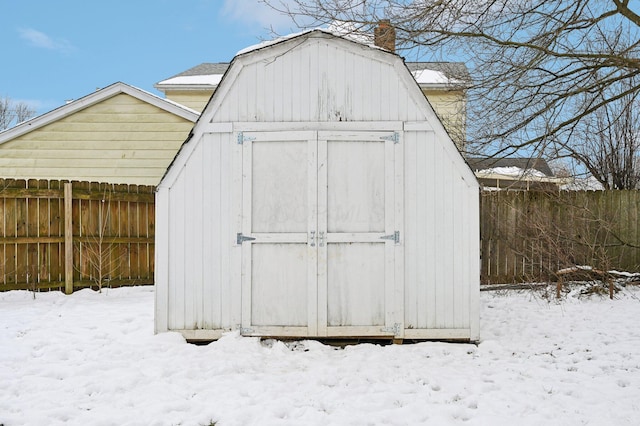 view of snow covered structure