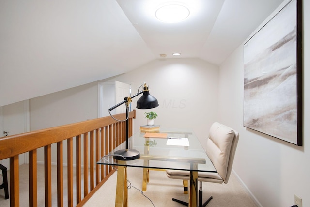 4580 Helston Ct, Columbus, OH 43220 - carpeted office space featuring vaulted ceiling and baseboards