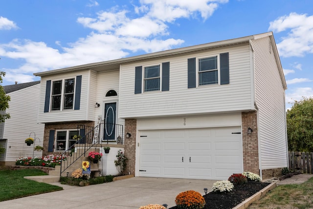 bi-level home with a garage