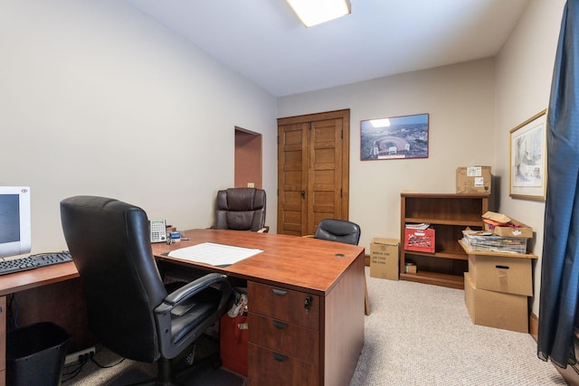 view of carpeted office