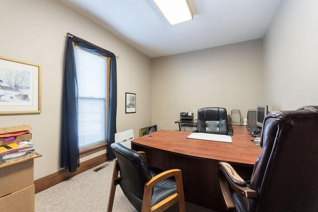 office featuring light colored carpet