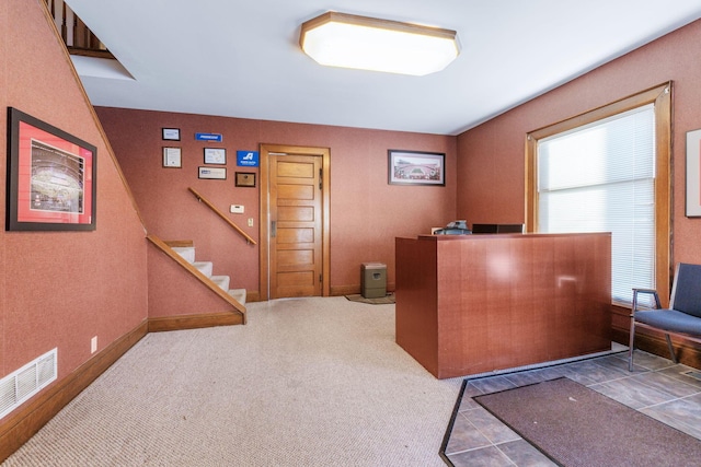 view of carpeted office