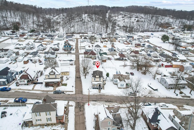 view of snowy aerial view