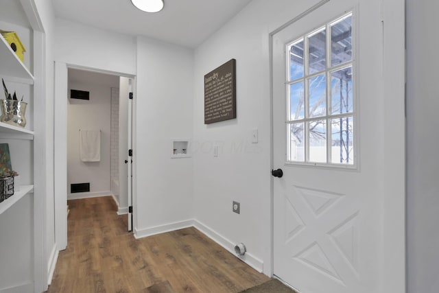 entryway featuring dark hardwood / wood-style flooring