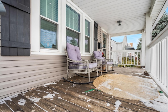 deck with covered porch