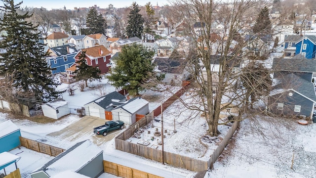 view of snowy aerial view