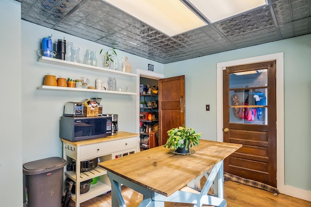 dining area featuring light hardwood / wood-style floors