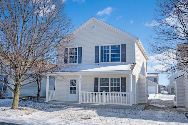 view of front property with covered porch