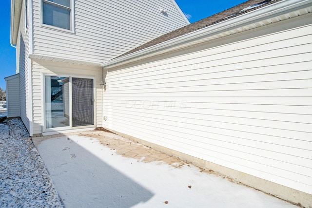 entrance to property with a patio area