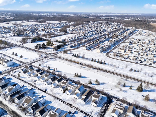 view of snowy aerial view