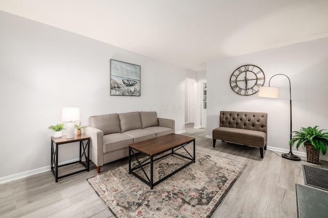 living room featuring wood-type flooring