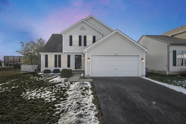 view of front property featuring a garage