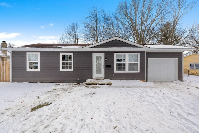 single story home with an attached garage