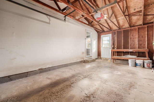 garage featuring a garage door opener