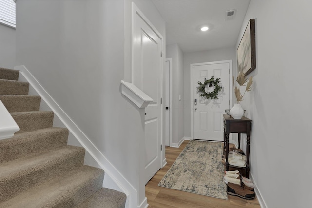 entrance foyer with wood-type flooring