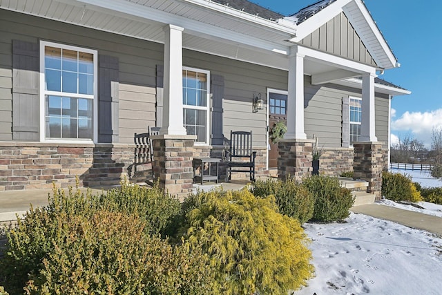 exterior space with covered porch