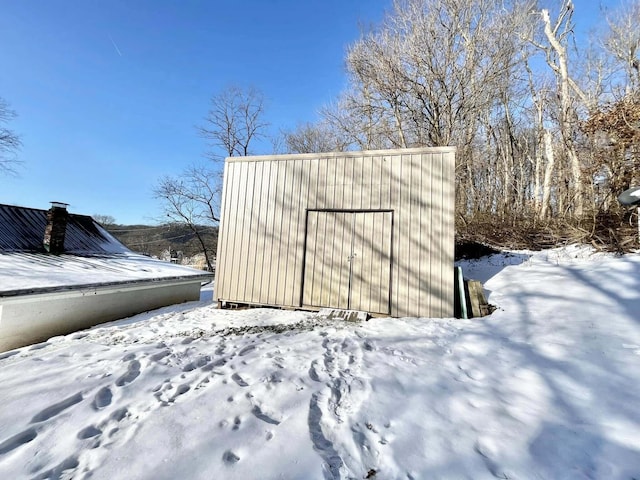 view of snow covered structure