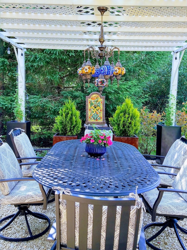 view of patio / terrace with a pergola