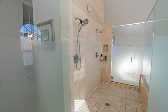 bathroom featuring an enclosed shower